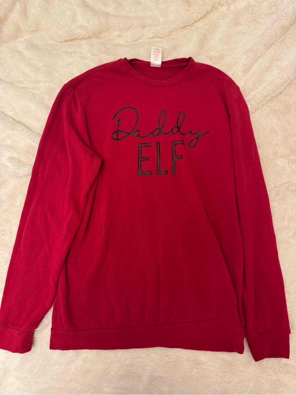 Red "Daddy ELF" Crew Neck Sweater